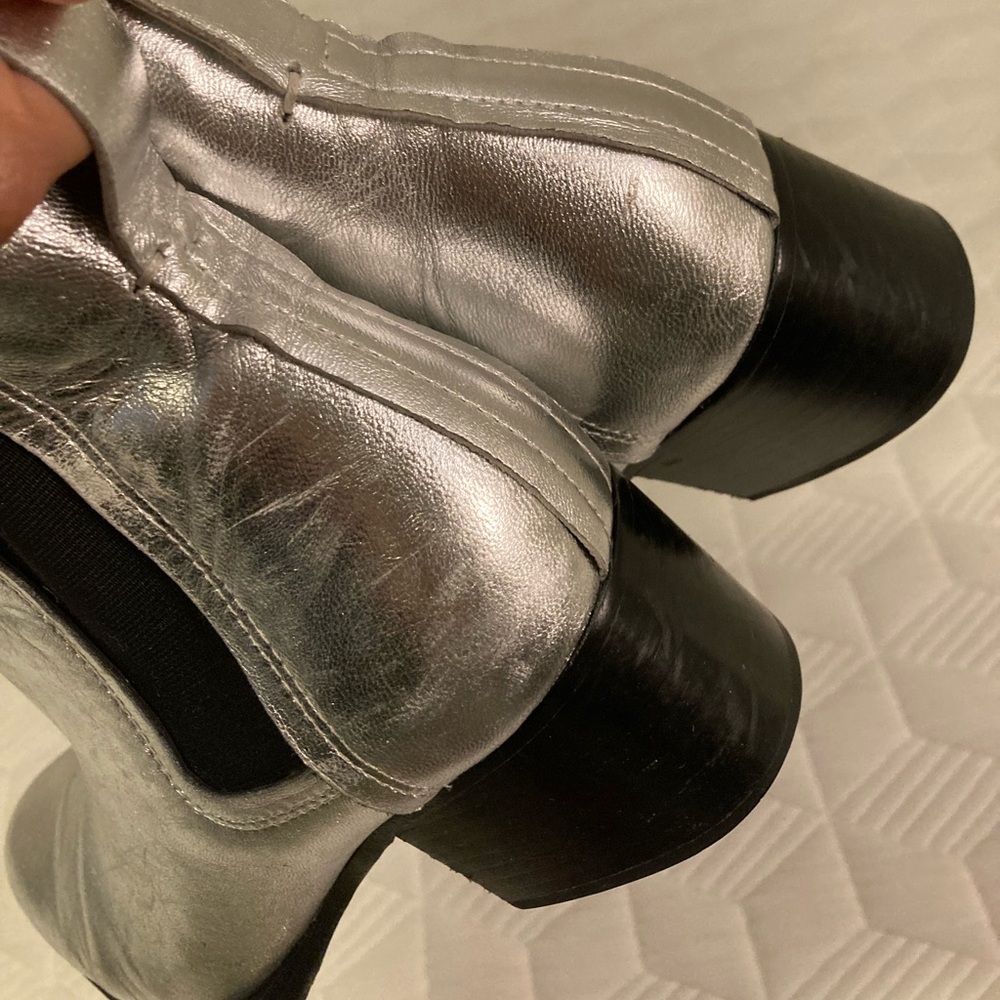 Rag & Bone Women's Silver Walker Boots, Size 7 - Picture 4 of 5